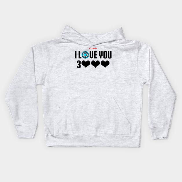 I Love You 3000 v6 (black) Kids Hoodie by Fanboys Anonymous